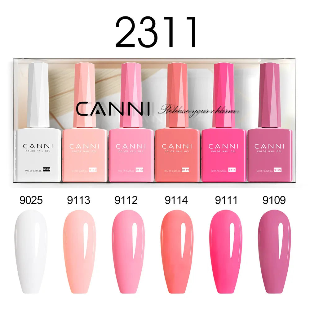 CANNI PureCare HEMA-freies Gel-Nagellack Set 6 Farben