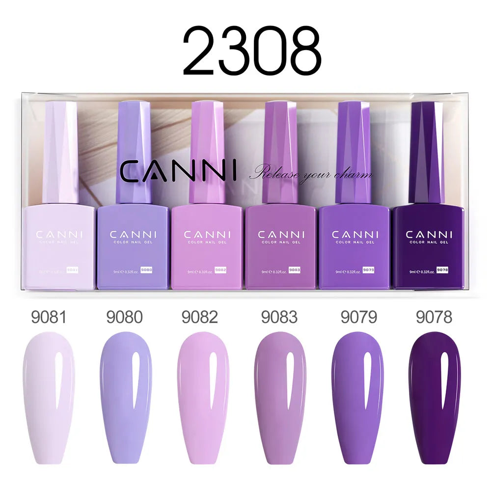 CANNI PureCare HEMA-freies Gel-Nagellack Set 6 Farben