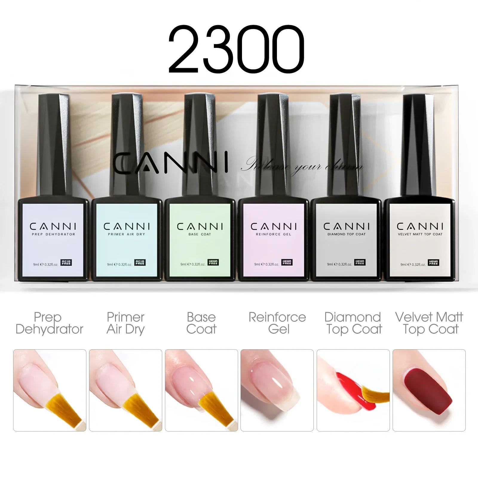 49375385157971 CANNI PureCare HEMA-freies Gel-Nagellack Set 6 Farben